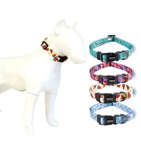 Hot Selling Custom Luxury Polyester Dog Collar Import Small Medium Bichon Teddy Watermelon Pattern Flower Pet Necklace Ribbon