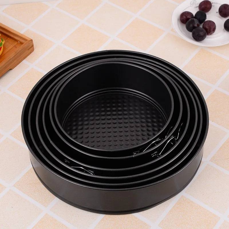 6 Piece Non-Stick Round Leakproof Springform Cake Pan Set Oven Safe with Removable Bottom Color Box Included