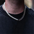 Vintage Hiphop Punk Stainless Steel Necklace Stitching Pearl Necklace Pearl Link Chain Stainless Steel Necklace for Men