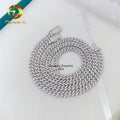Pass Diamond Tester Hip Hop Iced Out 5mm Width One Row 925 Sterling Silver D VVS Moissanite Diamond Cuban Link Chain Necklace