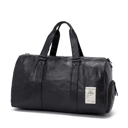 Wholesale Price Fashionable PU Leather Gym Bag Duffle Handbag with Zipper Closure
