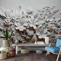3D Floral Gypsum Sculpture Relief Wall Paper 3d for Living Room