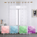 Factory Price Manufacturer Supplier New Bedroom Rideau Fenetre Silver Foil Print Dew Drop Curtains Rideau Voilage