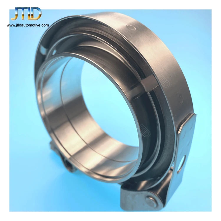 JTLD Quick Release V-band Exhaust Clamp Male Female Flanges Kit Stainless Steel Universal V Band Clamp 3" Inch