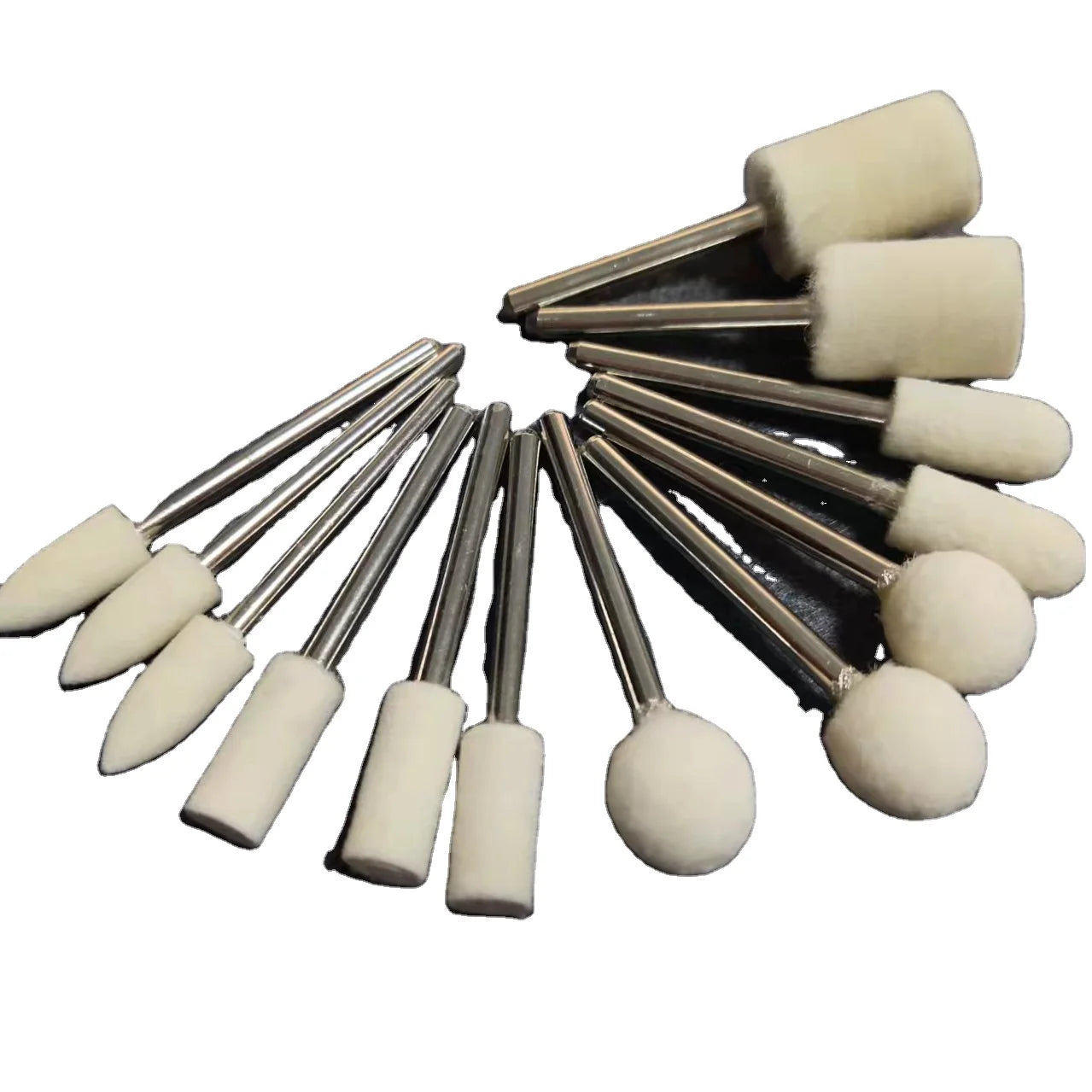 Customizable 1/8\" Mandrel Compressed Wool Felt Polishing Head Dremel Rotary Tool Buffing Wheel for Car Body Applications