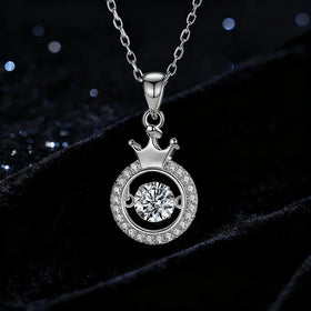 Hundred S925 Moissanite Spirit Series Crown Necklace Sterling Silver Bone Fashion Women Romantic Pendant Necklaces