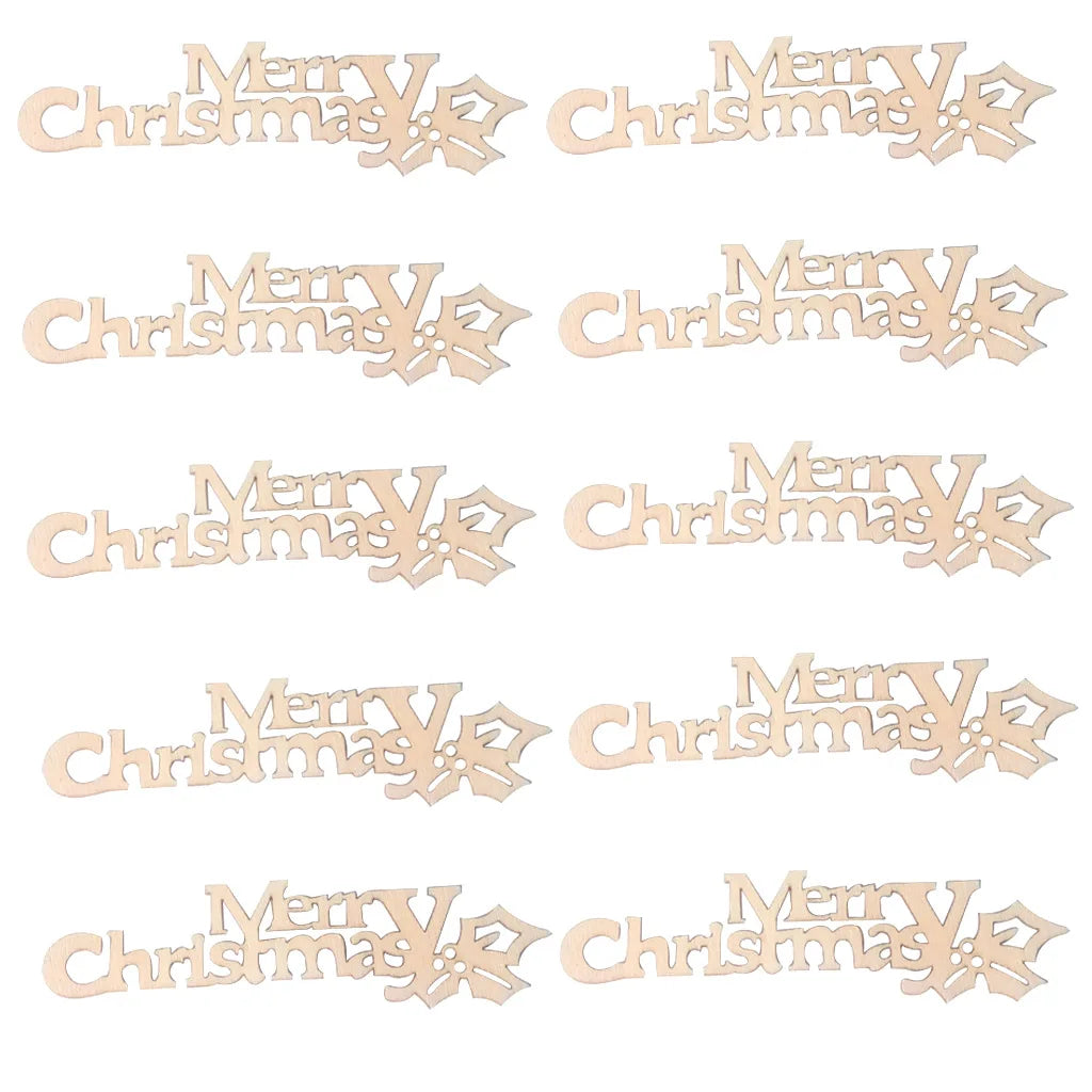 Wholesale Merry Christmas Wooden Letters Unfinished Wooden Cutouts for DIY Crafts and Home Decor Dropshipping