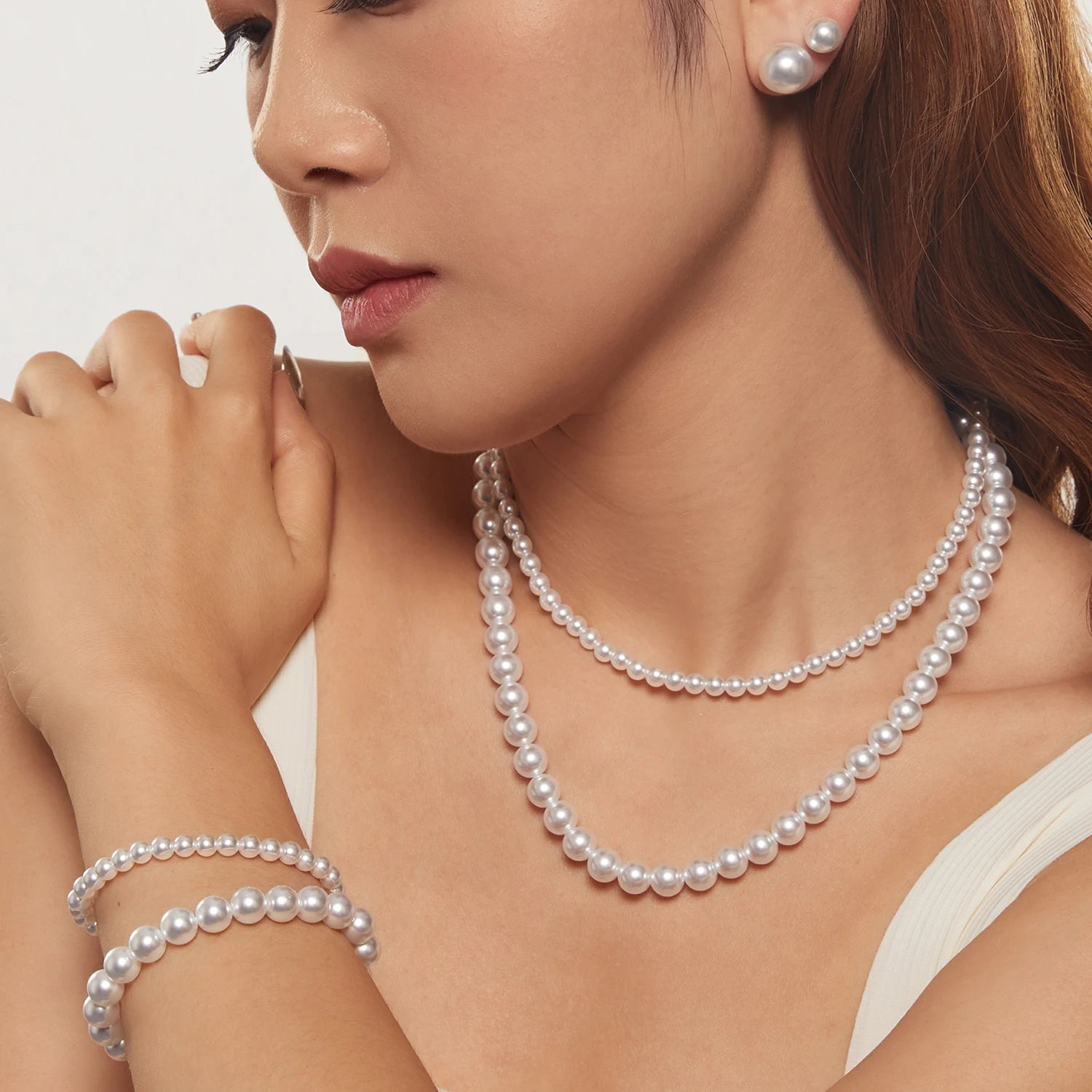 2025 New DS Light Luxury Fashion 925 Sterling Silver Necklace Handmade Elegant Beaded Pearl Choker Necklaces for Women