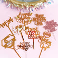 Wholesale Happy Mother''s Day Acrylic Cake Topper Decoration Cupcake Toppers Dessert Insert Tags Birthday Party Decor