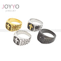 Cross Men Stainless Steel Ring Classic Vintage Christian Punk Cross Rings