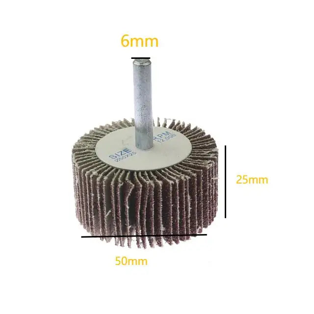 Mounted Point Cylinder Sanding Cloth Flap Wheel with Shaft Grinding Head Aluminum Oxide Abrasive Polishing Wheel OEM