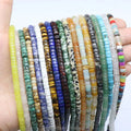 Natural Gemstone Spacer Heishi Beads Rondelle Rondel Beads for DIY Jewelry Making 2x4 3x6mm 38cm Strand