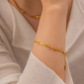 Exquisite Fashion 18k Gold Plated Stainless Steel Bracelet High Waterproof Twisted Snake Chain Bracelets for Women