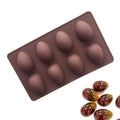 8-Cavity Eco-Friendly Chocolate Egg Mold Silicone for Jelly Mousse Soap & Cake Tools (25.2x14.5x3.1cm)