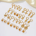 Cute Stainless Steel 18K Gold Plating Earring Palm Fishbone Dragonfly Skull Charms Huggie Earring Dangle EarJewelry for Women