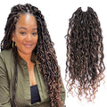 River Faux Locs Synthetic Crochet Braiding Hair Bundles 18 Inch Faux Locs Crochet Hair Extensions River Faux Locs