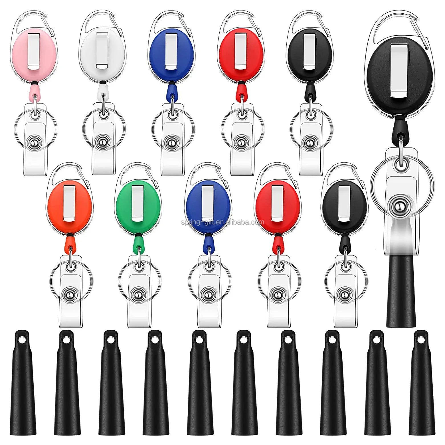 Anti-lost Pen case Hanging Pencil Holder Badge Reel Carabiner Clip Pen Holder Leash