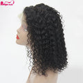 Natural Hairline Half Hand Tied Lace Front Wigs for Women Transparent Deep Wave Human Hair Brazilian Lace Frontal Short Bob Wig