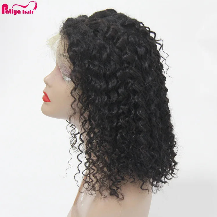 Natural Hairline Half Hand Tied Lace Front Wigs for Women Transparent Deep Wave Human Hair Brazilian Lace Frontal Short Bob Wig