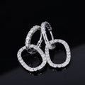 Elegant Style Gemstone Round Shape Moissanite 10k White Gold Chunky Earrings