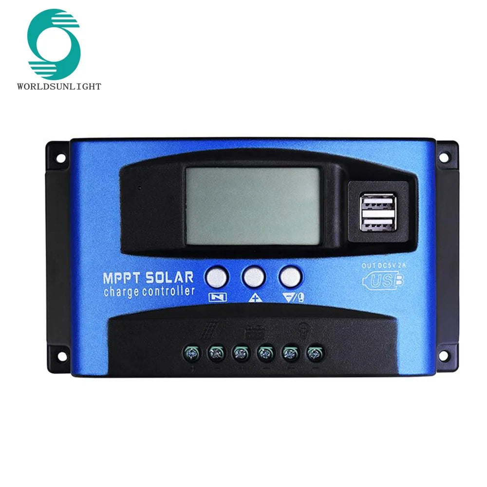 WSSCC-4 30A 40A 50A 60A 100A Auto 12V/24V/36V/48V/60V Solar Panel Battery Regulator MPPT Solar Charge Controller