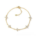 Dainty S925 Sterling Silver Plated 18k Gold Plated  Four Leaf Clover Bracelet for Women Wholesale