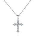 G2560 Wholesale Collier Argent 925 Sterling Silver Zircon Diamond Cross Pendant Necklace Women Fine Jewelry Necklaces