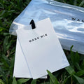 Custom Matte Lamination Hang Paper Labels Price Tags for Clothes Garment Tag 800gsm Cardboard Garment Clothing Hang Tag with Pin