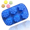 041 6 Cavity Snow Flower Shape Silicone  Mold Cake Baking DIY Mold Hand Make Candle Soap Mold High Temperature Easy to Clean