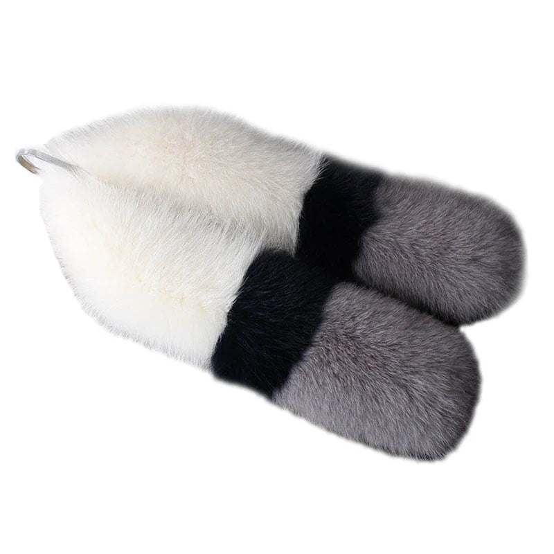 MWFur Fashion Lady's Neck Warmer Lady Fox Fur Wrap Fox Fur Scarf Middle Length Luxury Long Style Fox Fur Scarf