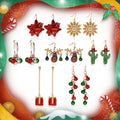 Hot Sale Gold Plated Christmas Gift Elk Snowflake Dangle Earrings Christmas Bell Tassel Earrings Cute Jewelry