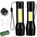 Factory Hunting High Lumens 100000 Small Torch Light LED COB Zoom Flash Light Rechargeable Led Flashlight Torch