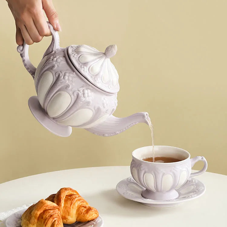 European Luxury Court Style Ceramic Tea Sets Pot and Cup Coffee Grace Tea Set