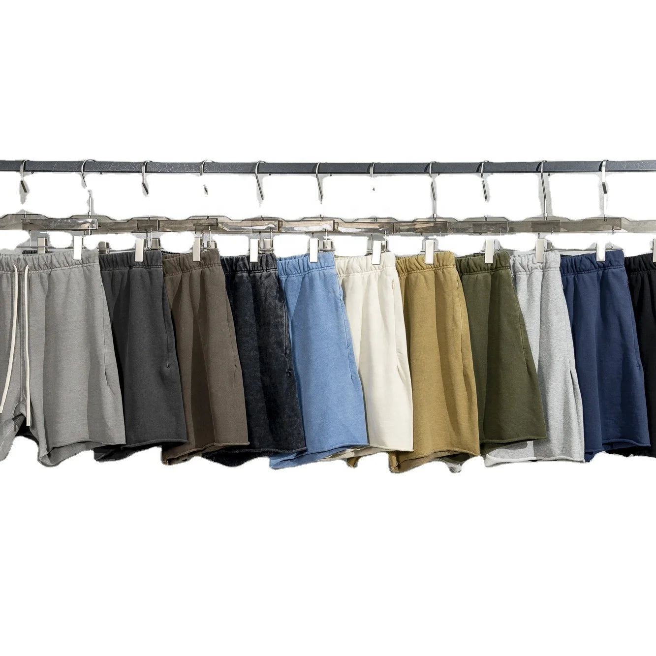 2023 Spring New Design Heavy Cotton Short Pants Raw Edged Hip Hop Streetwear Washed Vintage French Terry Men's Shorts