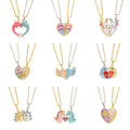 New Design Copper Brass 18K Gold Rainbow Heart Magnetic Creative Necklace Kids SilverJewelry Magnetic Necklace for Best Friends