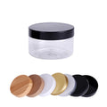 Custom clear Cosmetic Cream Cans Package Wide Mouth 8 oz 500ml clear Food Plastic Pet Jar with Aluminum Lid