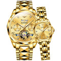 Oupinke 3186 OEM ODM Couple Watch Luxury Stainless Steel Waterproof Clock Relogio Lover Tourbillon Automatic Mechanical Watch
