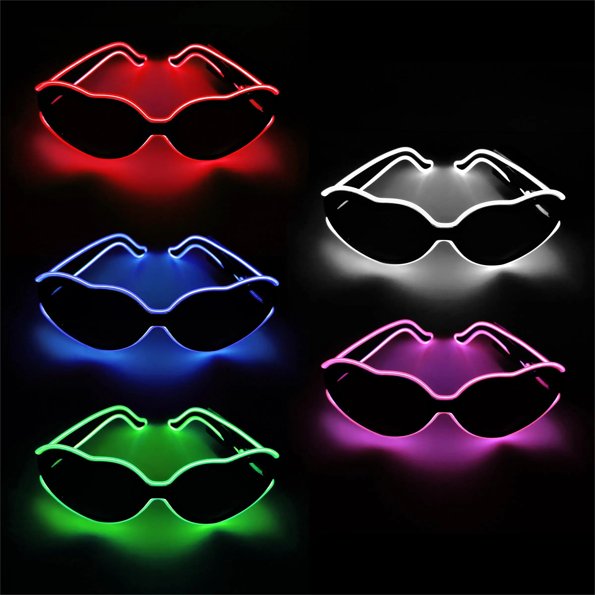 Valentine's Day Heart Bachelorette Party Glasses Fluorescent Rave Festival Girl Light Glasses Neon Party Favor Sunglasses