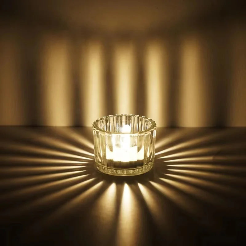 Small Tea Light Holder Chunky Glass Tea Light Candle Holder Glass Tea Light Votive Holder