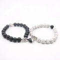 Magnetic Buckle Couple Bracelet Natural Stone Beads Bracelets for Lovers and Best Friends