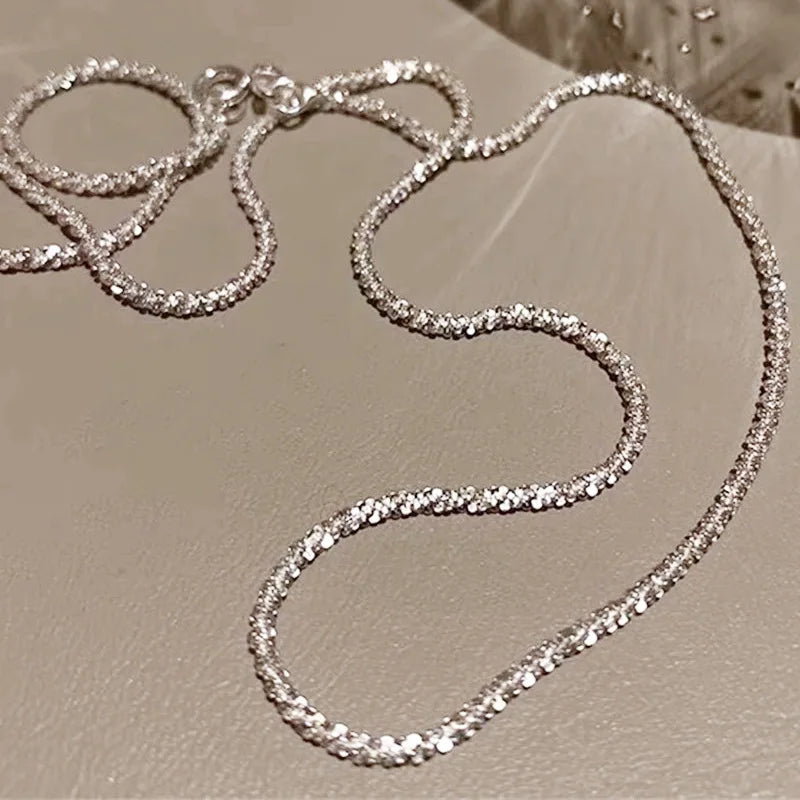 Wholesale Simple Light Luxury S925 Sterling Silver Necklace Female Collarbone Chain Bare Chain Necklace