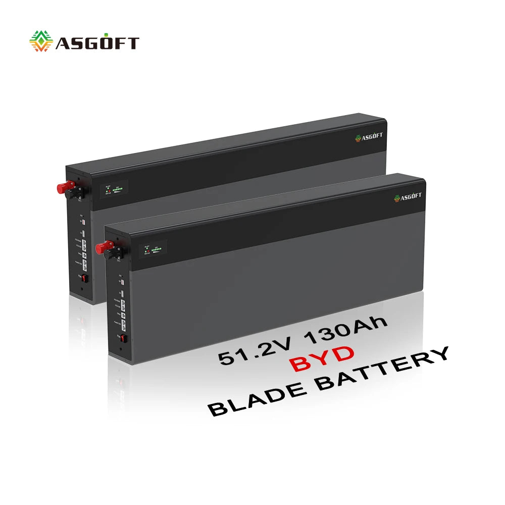 BYD 6.6KWH LiFePO4 Lithium Solar Battery 51.2V 130Ah Split IP65 CAN Wall-Mounted Home Energy Storage Portable Power Station