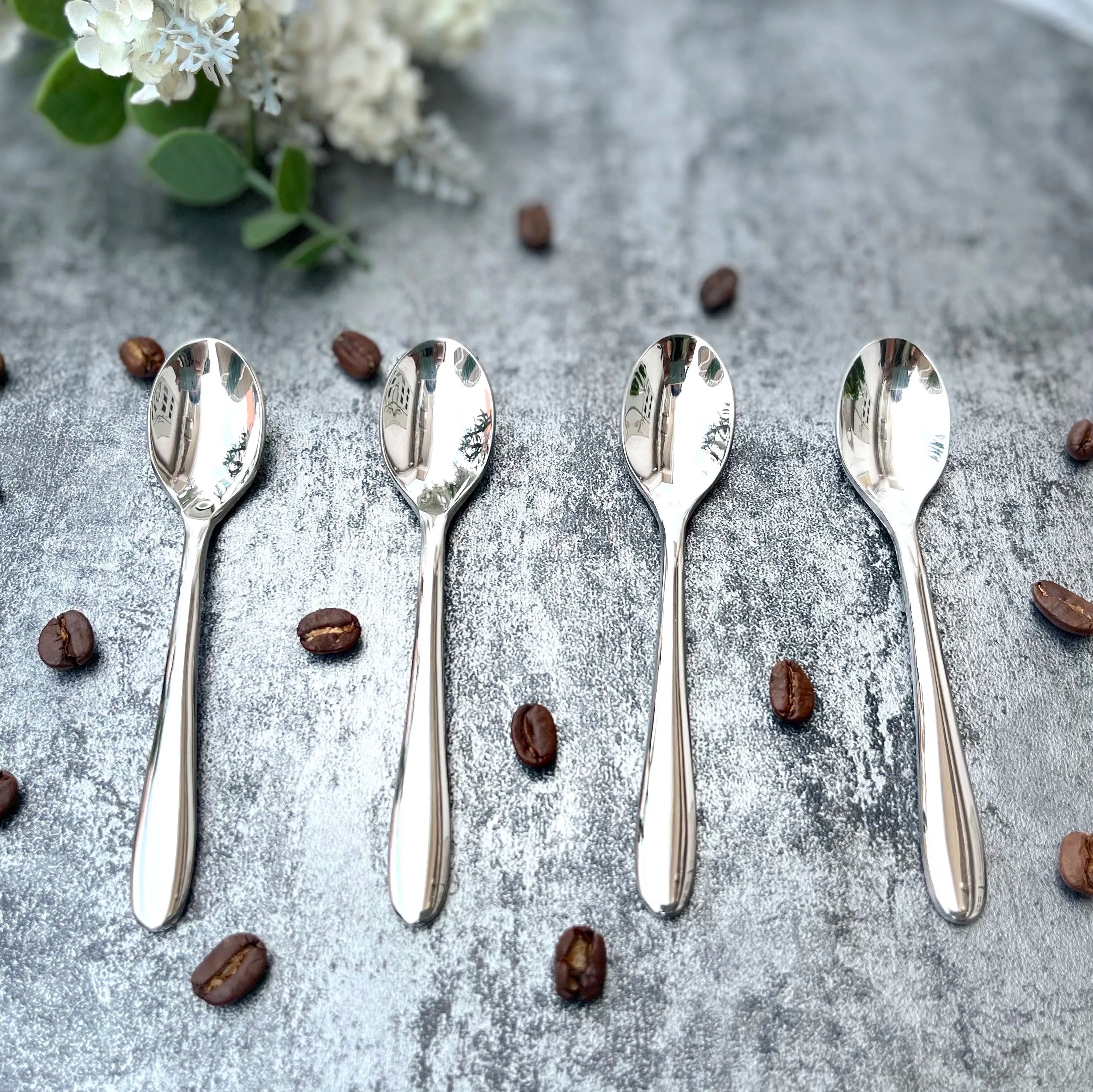 Tiny Stainless Steel 18/10 Food Grade Eco-Friendly Hand Mirror Polished Espresso Coffee Spoon for Weddings Tea & Dessert