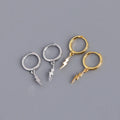 925 Sterling Silver Fine Hoop Earrings New Minimalist Micro Pave Zirconia Lightning Women's Fine Jewelry Earrings