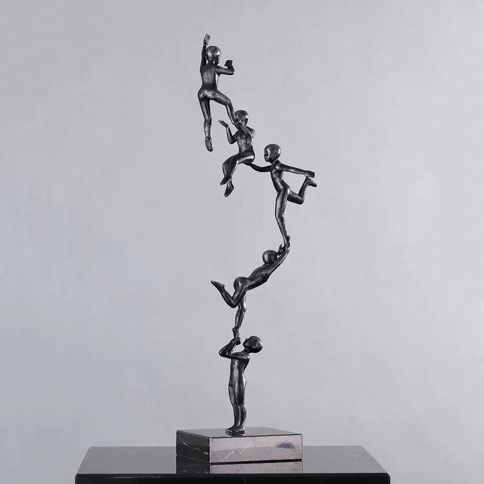 Abstract Metal Statue Human Combination Ladder Nordic Art Sculpture for Home Decor