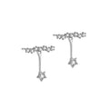 New Minimalist French 925 Sterling Silver Star Drop Dainty Zircon Stud Earrings for Women Party Jewelry
