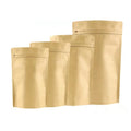 Customizable Reusable Biodegradable Recyclable Empty Kraft Paper Bags Zipper Top Flat Bottom Pouch Coffee Sugar Jelly Cakes