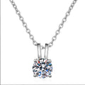 S925 Sterling Silver Custom Jewelry 0.8ct Moissanite Diamond Adjustable Necklace Fashion Bridal Jewelry Pendant Chain