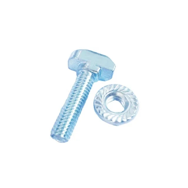 Gubo M6 T-Shaped Hammer Bolts Galvanized Carbon Steel CLASS 4 with 8 Slot Flange Nut Compatible with 3030 Aluminum Profile