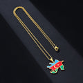 Stainless Steel Enameled Azerbaijan Map Chain Necklaces 18K Gold Azerbaijanis Country City National Flag Map Pendant Necklace